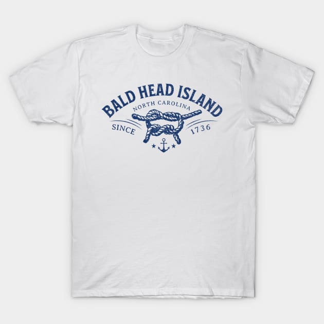 Bald Head Island, NC Beach Knot Summer Vacation T-Shirt by Contentarama